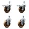 Service Caster 4 Inch High Temp Phenolic Wheel Swivel 1/2 Inch Stem Caster Total Lock Brake, 2PK SCC-TSTTL20S414-PHRHT-121315-2-S-2 - alternate 1